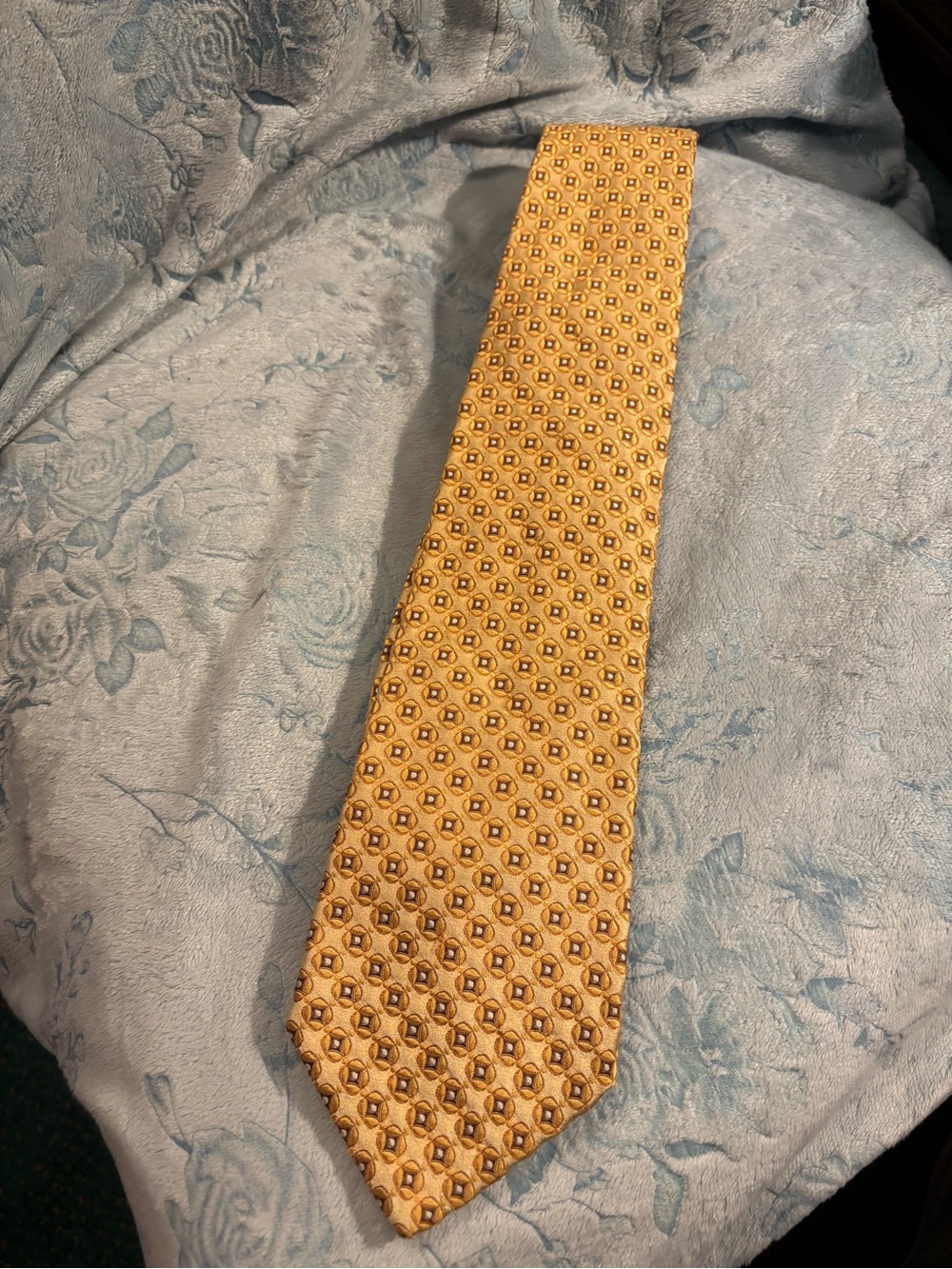 Hugo Boss Yellow Patterned Silk Tie